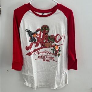 Red and White Akoo Raglan Shirt